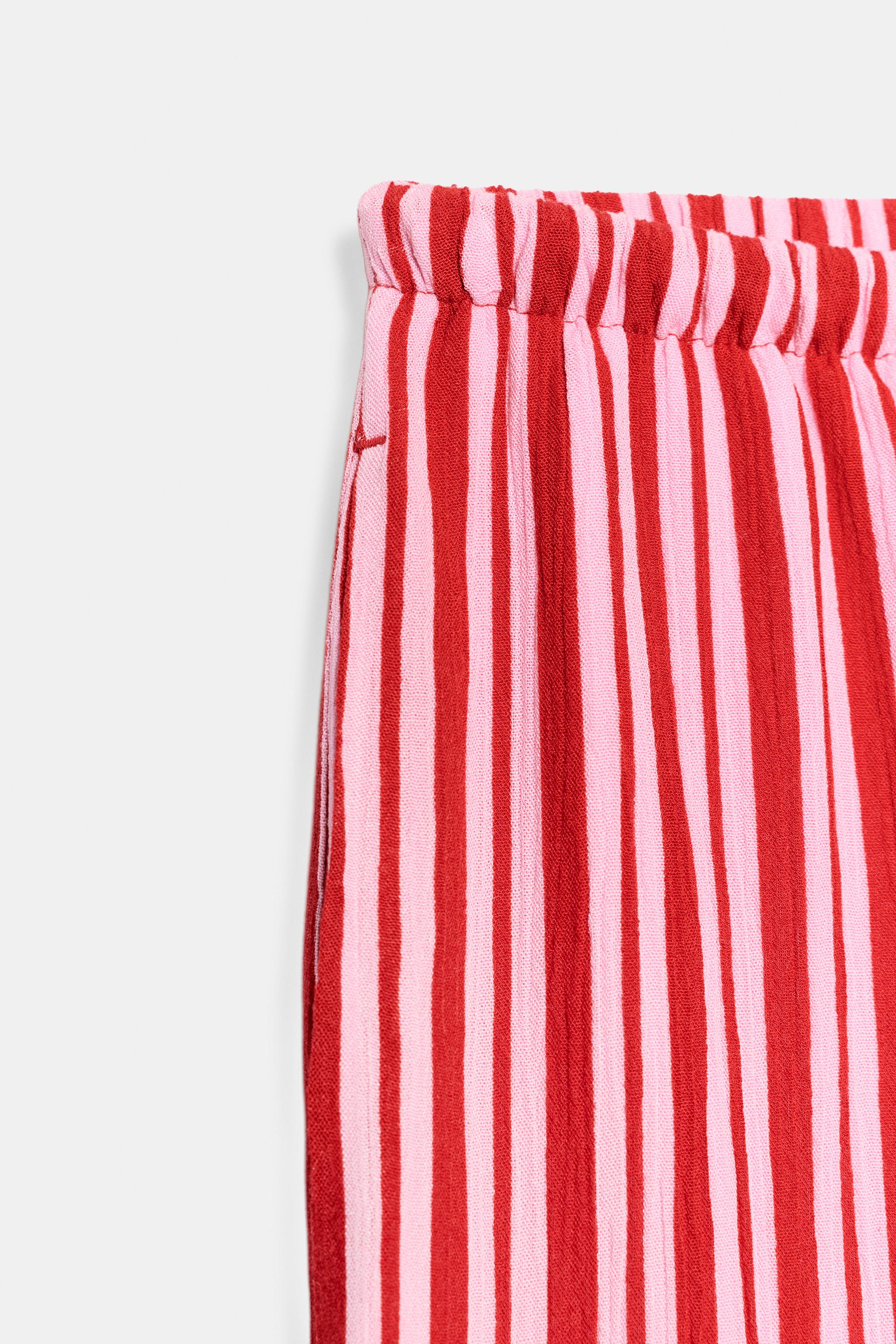 STRIPED WIDE LEG PANTS